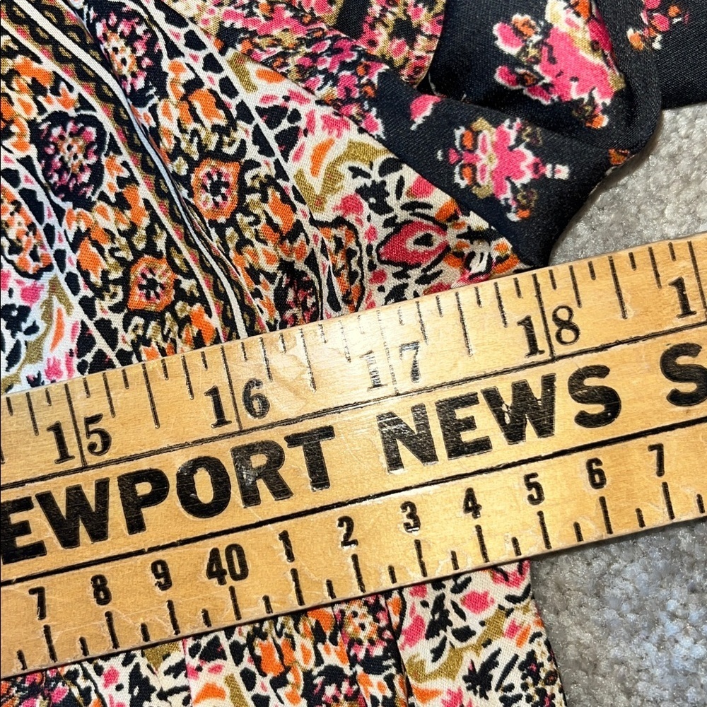 Free People Stevie Black Combo Printed Tunic Dress w/ Flowy Bell Sleeves Size S - Picture 12 of 12